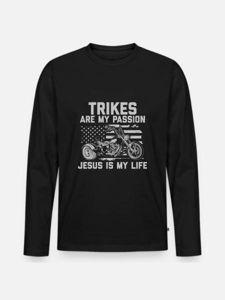Trike Motorcycle - Men's Premium Organic Long Sleeve Shirt - black