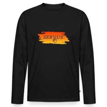Servus - Männer Premium Bio Langarmshirt - Schwarz - Vorne - Nico (187cm)