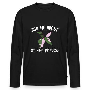 Plant - Men's Premium Organic Long Sleeve Shirt - black - Front - Nico (187cm)