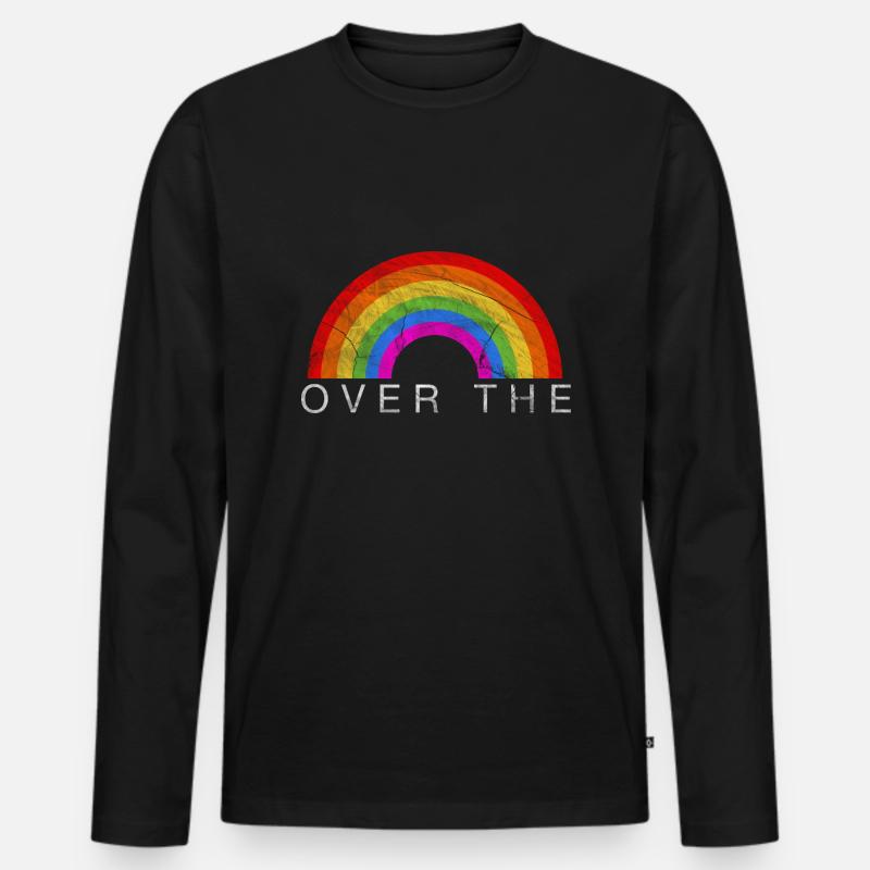 Regenbogen Logo - Männer Premium Bio Langarmshirt - Schwarz