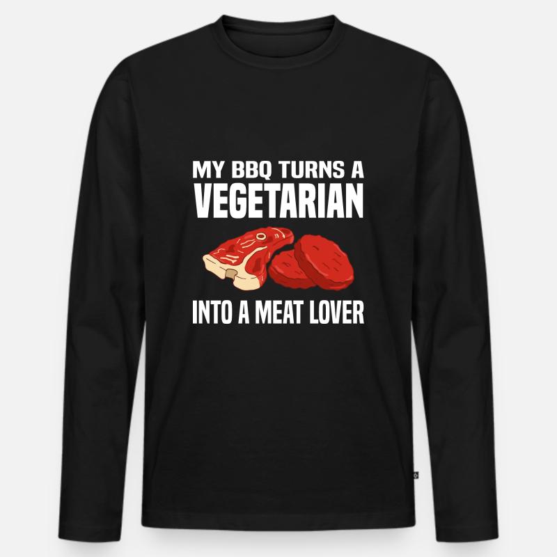 BBQ - Männer Premium Bio Langarmshirt - Schwarz