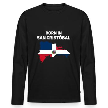 République dominicaine - T-shirt manches longues Premium bio Homme - noir - Devant - Nico (187cm)