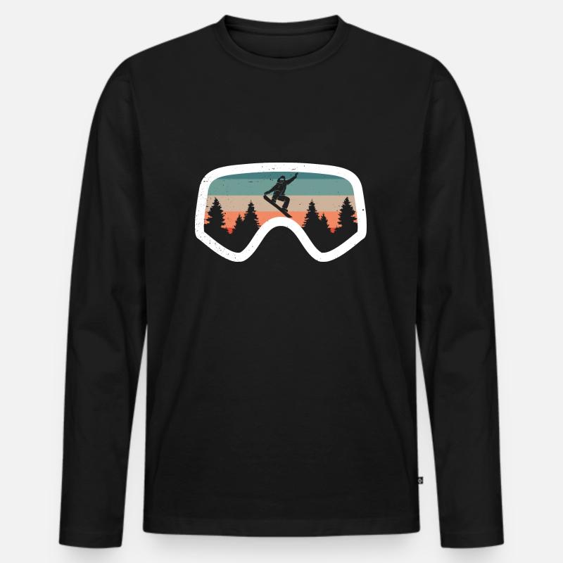 Ski Goggles - Männer Premium Bio Langarmshirt - Schwarz