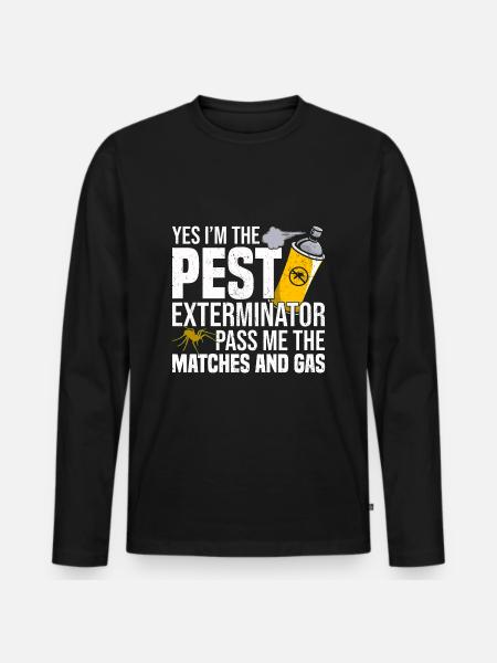 Schädlingsvernichter - Männer Premium Bio Langarmshirt - Schwarz