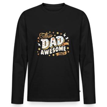 Dieser Papa ist der beste das ist Fact - Männer Premium Bio Langarmshirt - Schwarz - Vorne - Nico (187cm)