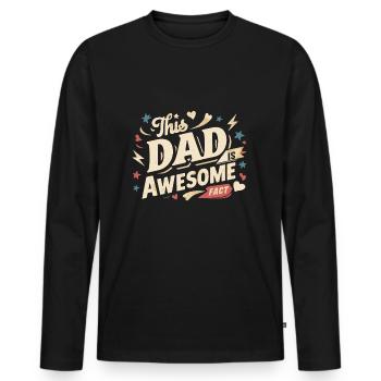 Dieser Papa ist der beste das ist Fact. Cooles - Männer Premium Bio Langarmshirt - Schwarz - Vorne - Nico (187cm)