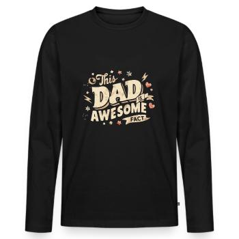 Dieser Papa ist der beste das ist Fact. Cooles - Männer Premium Bio Langarmshirt - Schwarz - Vorne - Nico (187cm)