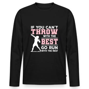 | femmes au lancer du poids Cadeaux sportifs de putter de tir - T-shirt manches longues Premium bio Homme - noir - Devant - Nico (187cm)
