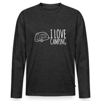 I Love Camping - Männer Premium Bio Langarmshirt - Anthrazit meliert - Vorne - Nico (187cm)
