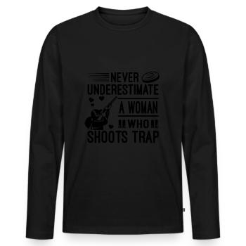 Trapschießen | Schießsport Fallenschießen Geschenk - Männer Premium Bio Langarmshirt - Schwarz - Vorne - Nico (187cm)