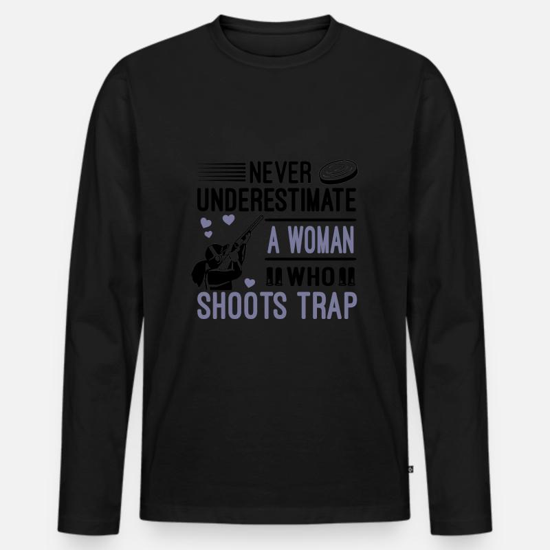 Trapschießen - Männer Premium Bio Langarmshirt - Schwarz