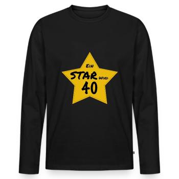 Ein Star wird 40 Jahre alt - Männer Premium Bio Langarmshirt - Schwarz - Vorne - Nico (187cm)