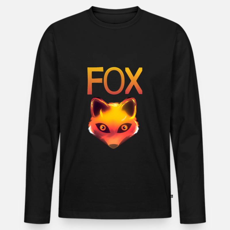 Der Fuchskopf - Männer Premium Bio Langarmshirt - Schwarz