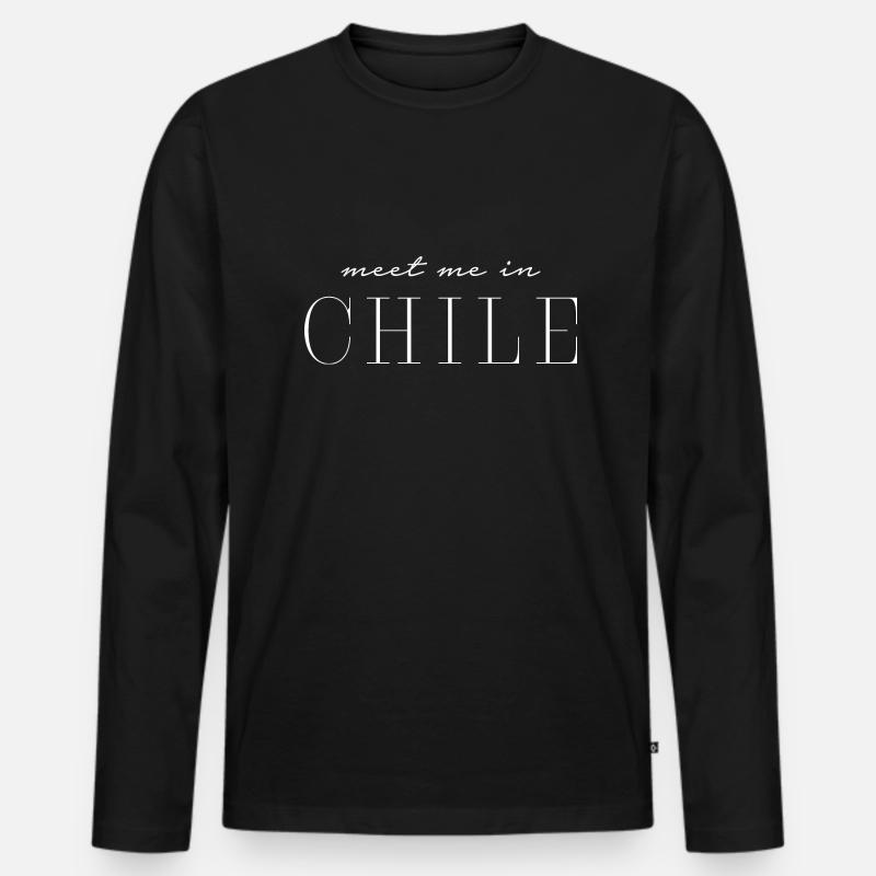 Ich liebe Chile - Männer Premium Bio Langarmshirt - Schwarz