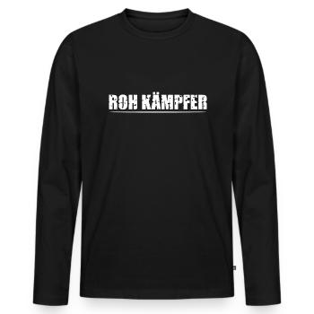Roh Kämpfer - Männer Premium Bio Langarmshirt - Schwarz - Vorne - Nico (187cm)