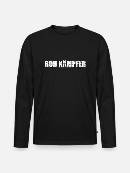 Roh Kämpfer - Männer Premium Bio Langarmshirt - Schwarz