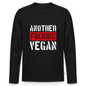 ANOTHER FUCKING VEGAN VEGANER - Men's Premium Organic Long Sleeve Shirt - black - Front - Nico (187cm)