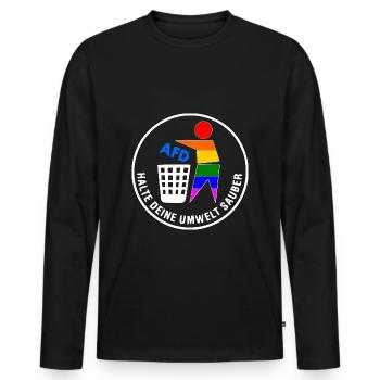 Fck afd - halte deine umwelt sauber - Männer Premium Bio Langarmshirt - Schwarz - Vorne - Nico (187cm)