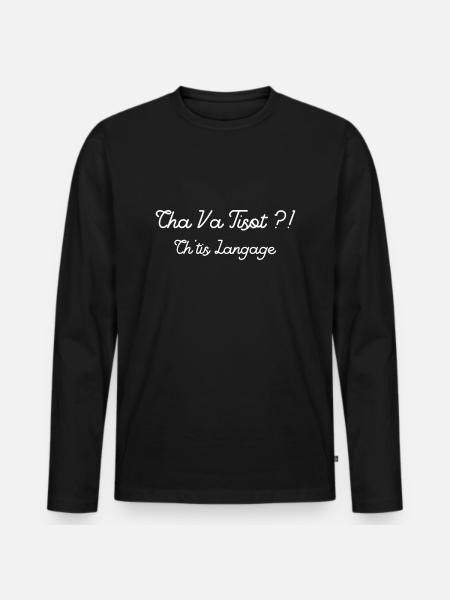 cha va tisot? - T-shirt manches longues Premium bio Homme - noir