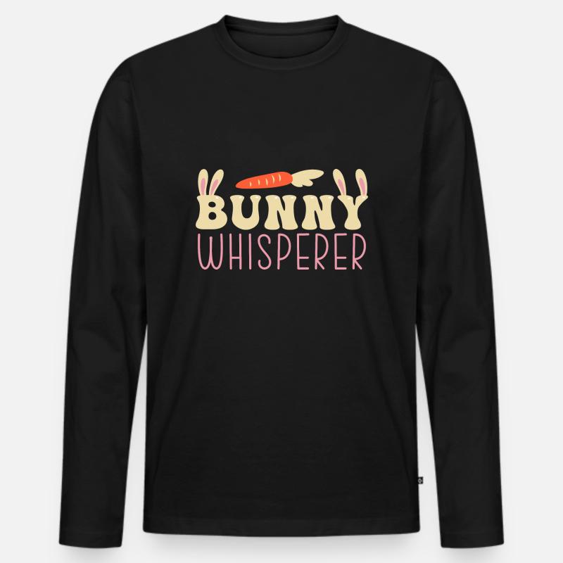 Hase Kaninchen - Männer Premium Bio Langarmshirt - Schwarz