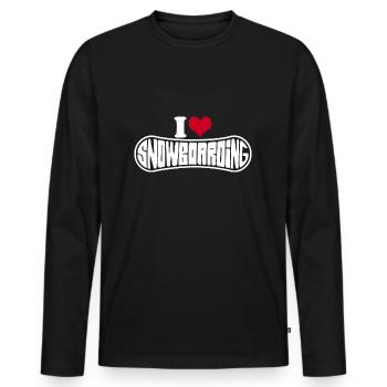 Snowboarder I Love Snowboarding Snowboard - Men's Premium Organic Long Sleeve Shirt - black - Front - Nico (187cm)