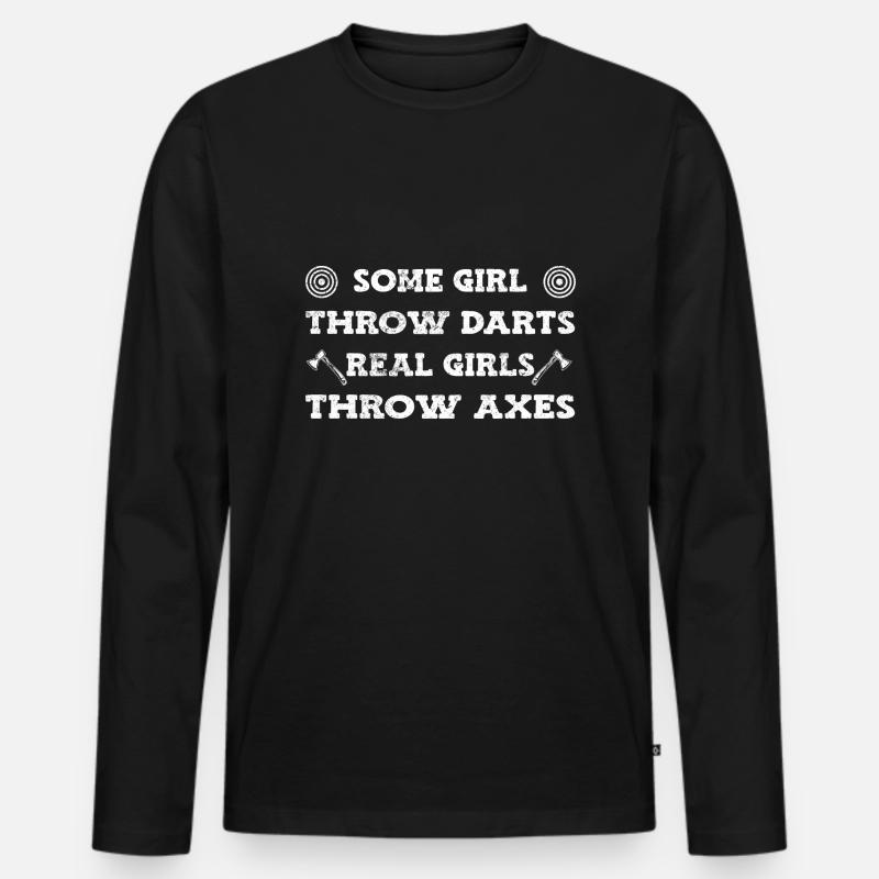 Axt werfen Axtwerfen - Männer Premium Bio Langarmshirt - Schwarz