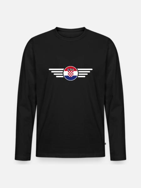 Croatia Style Design T-Shirt - Men's Premium Organic Long Sleeve Shirt - black