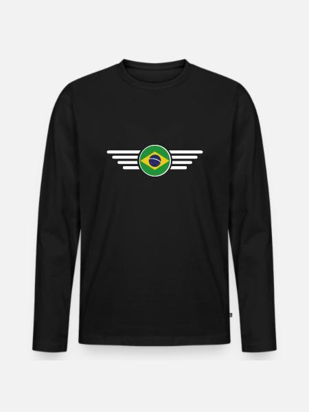 Brazil Style Design T-Shirt - Men's Premium Organic Long Sleeve Shirt - black