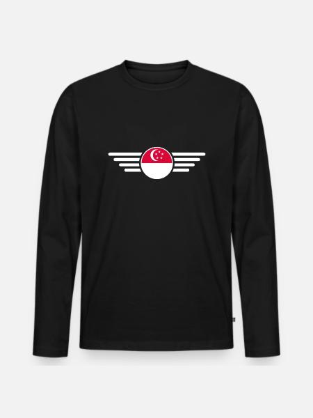 Singapore Style Design T-Shirt - Men's Premium Organic Long Sleeve Shirt - black
