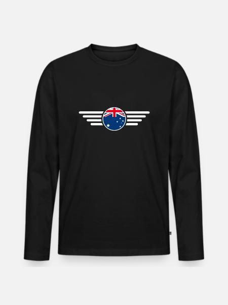 Australia Style Design T-Shirt - Men's Premium Organic Long Sleeve Shirt - black