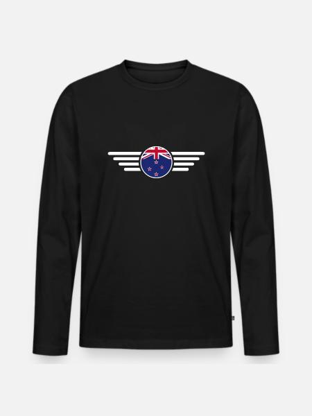 Neuseeland Stil Design T-Shirt - Premium økologisk langærmet T-shirt til mænd - sort