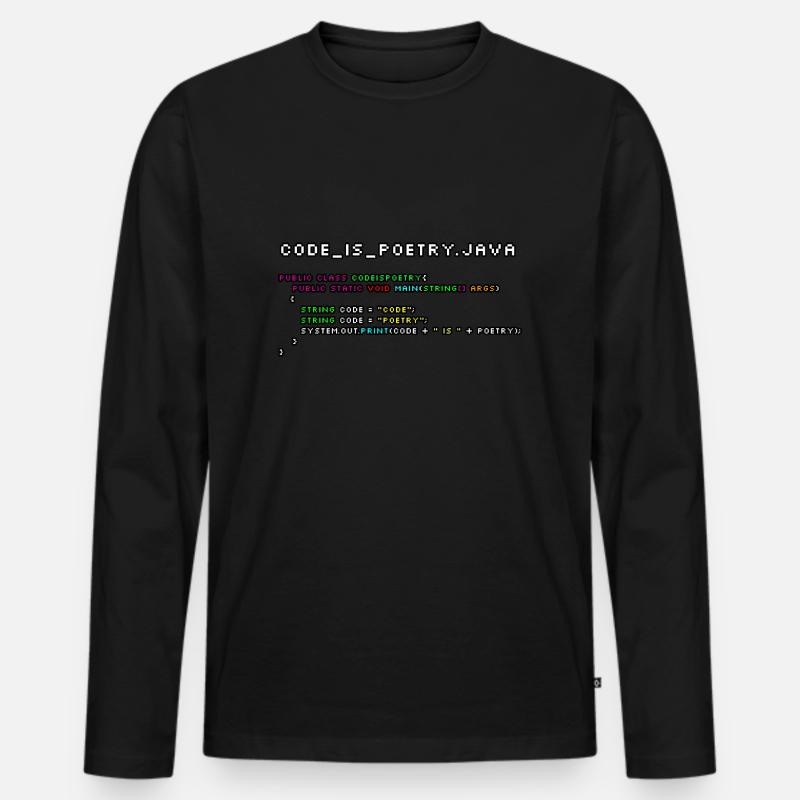 Code is poetry.java Men's Premium Organic Long Sleeve Shirt