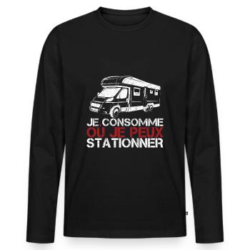 Humor Wohnmobil Park Reisen - Männer Premium Bio Langarmshirt - Schwarz - Vorne - Nico (187cm)