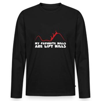 Roller Coaster Amusement Park Amusement Park - Men's Premium Organic Long Sleeve Shirt - black - Front - Nico (187cm)
