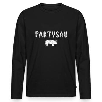 Partysau grunge - Männer Premium Bio Langarmshirt - Schwarz - Vorne - Nico (187cm)