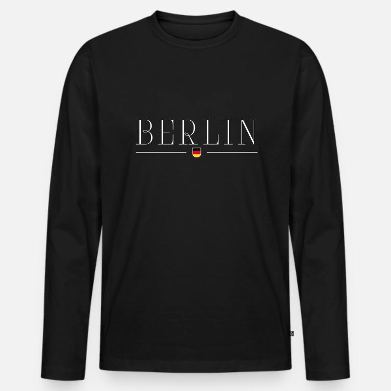 Berlin: Trendy, lebendig, einzigartig - Männer Premium Bio Langarmshirt - Schwarz