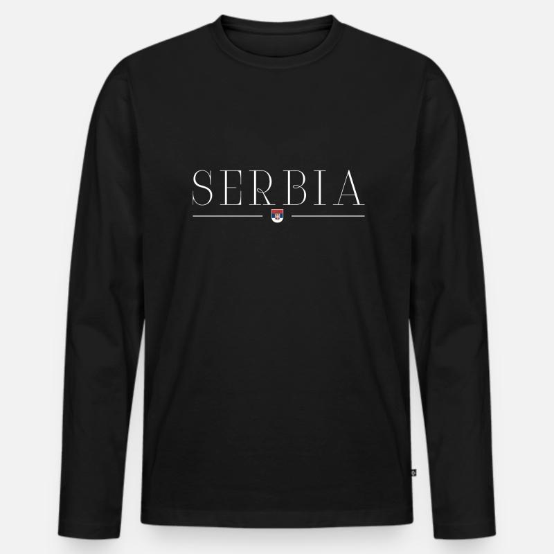 Serbien Stolz T-Shirt - Männer Premium Bio Langarmshirt - Schwarz