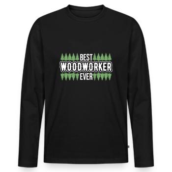 Bûcheron Bûcheron Tronçonneuse - T-shirt manches longues Premium bio Homme - noir - Devant - Nico (187cm)