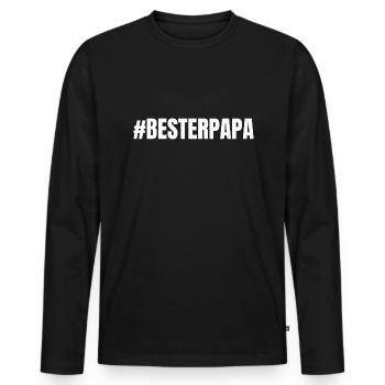 Geschenk für den besten Papa der Welt |bester Papa - Männer Premium Bio Langarmshirt - Schwarz - Vorne - Nico (187cm)