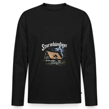Amateurs d’orage Nuit d’orage Maison de campagne - T-shirt manches longues Premium bio Homme - noir - Devant - Nico (187cm)