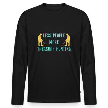 Treasure Hunter Treasure Hunt Metal Detector - Men's Premium Organic Long Sleeve Shirt - black - Front - Nico (187cm)