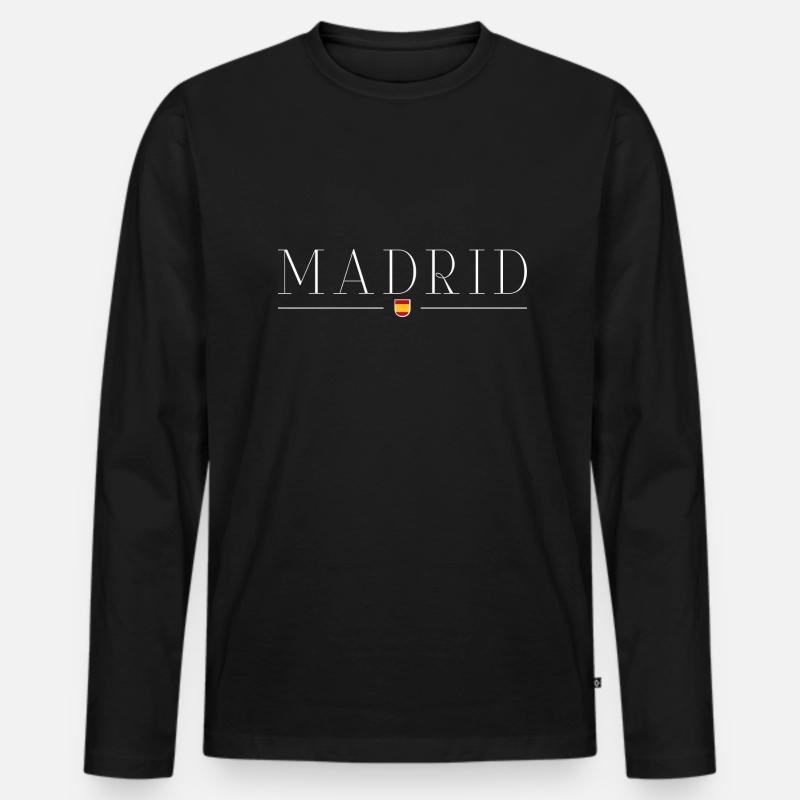 Ich liebe Madrid - Männer Premium Bio Langarmshirt - Schwarz