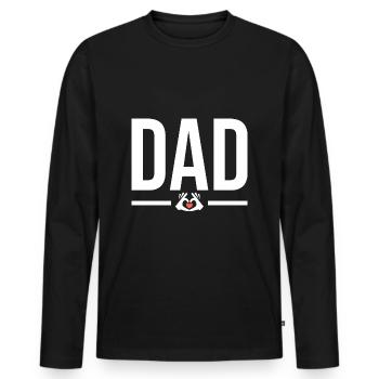 DAD gift humor papa dad - Men's Premium Organic Long Sleeve Shirt - black - Front - Nico (187cm)