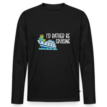 Cruise Cruise Ship - Men's Premium Organic Long Sleeve Shirt - black - Front - Nico (187cm)