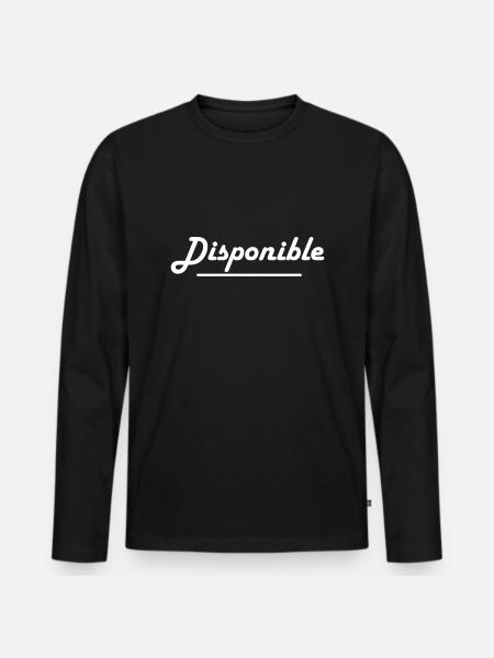 Disponible - T-shirt manches longues Premium bio Homme - noir