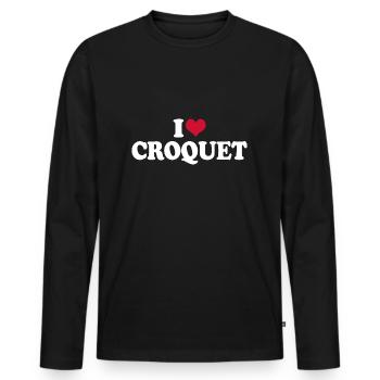 I Love Croquet - Men's Premium Organic Long Sleeve Shirt - black - Front - Nico (187cm)