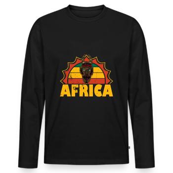 Africa Mask African Afro History - Men's Premium Organic Long Sleeve Shirt - black - Front - Nico (187cm)