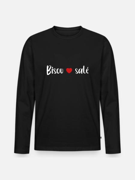 Bisous salé - T-shirt manches longues Premium bio Homme - noir