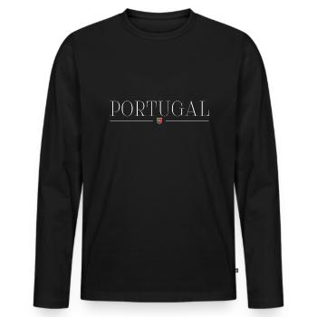 J’aime le Portugal, T-shirt design de style élégance - T-shirt manches longues Premium bio Homme - noir - Devant - Nico (187cm)