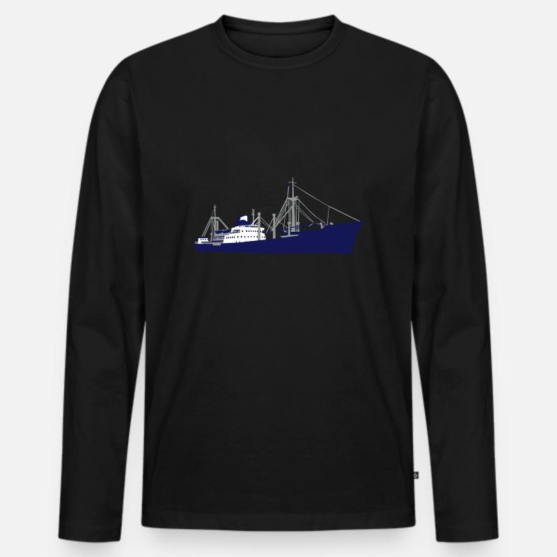 Schiff - MS F. Freiligrath - Männer Premium Bio Langarmshirt - Schwarz